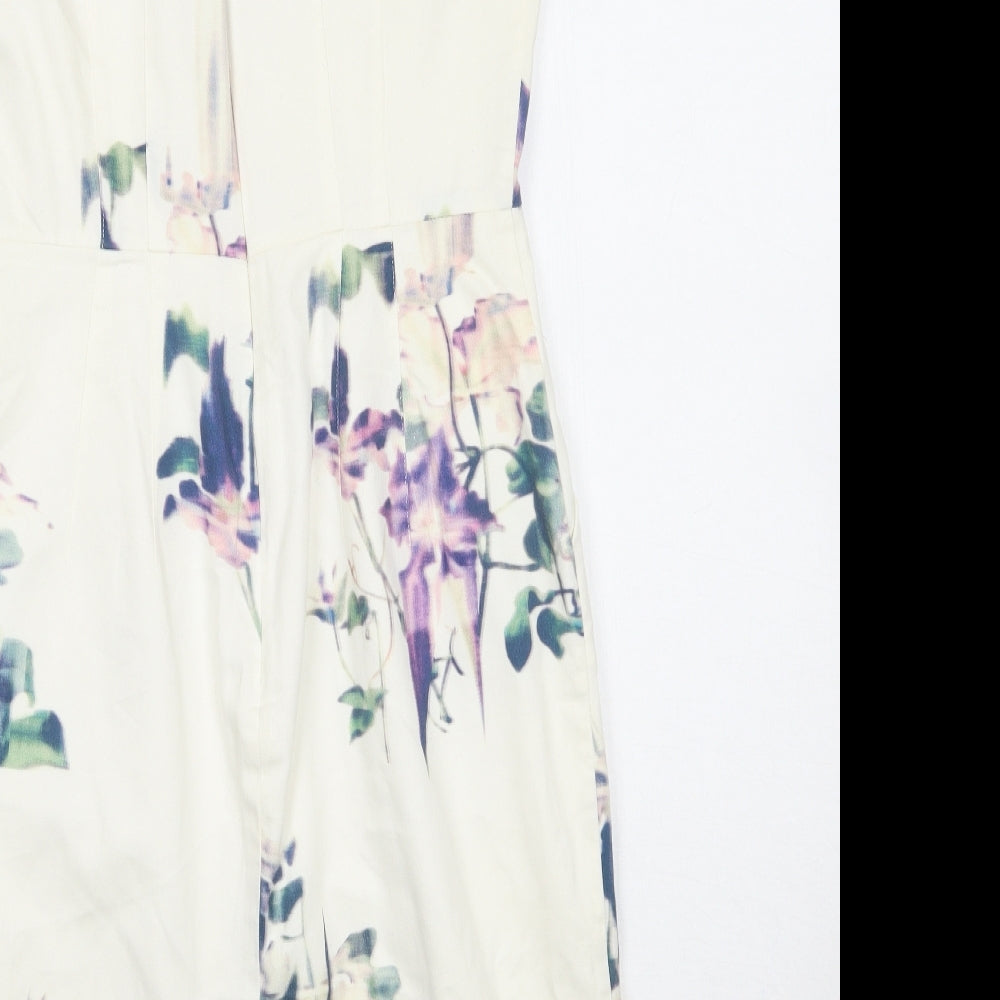 French Connection Womens Ivory Floral  A-Line  Size 10