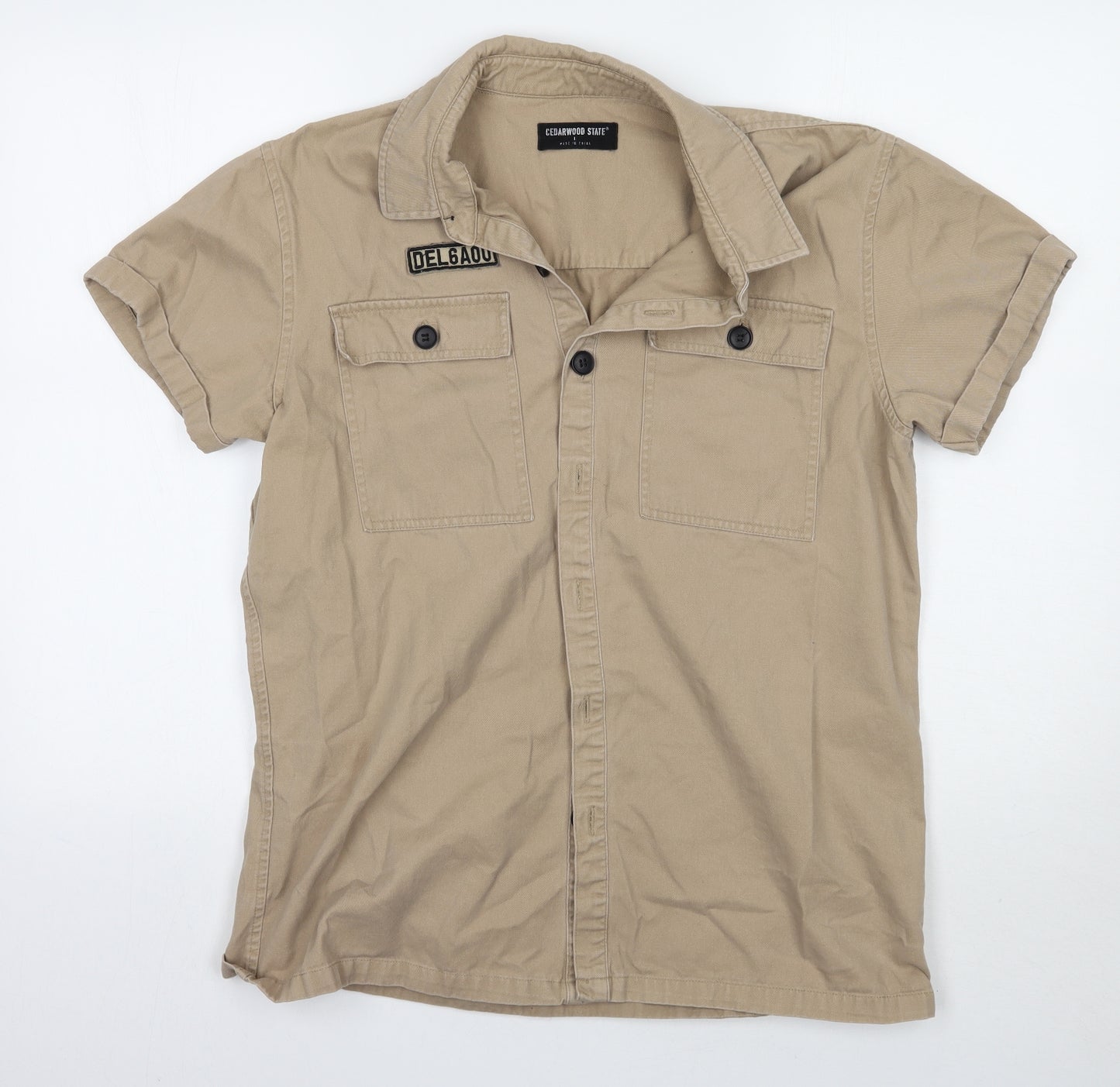 Cedar Wood State Mens Brown    Button-Up Size L