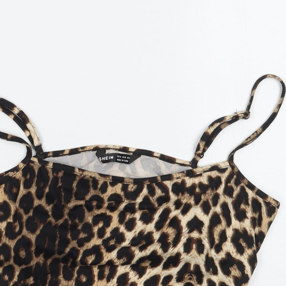 SheIn Womens Brown Animal Print  Cropped Tank Size M