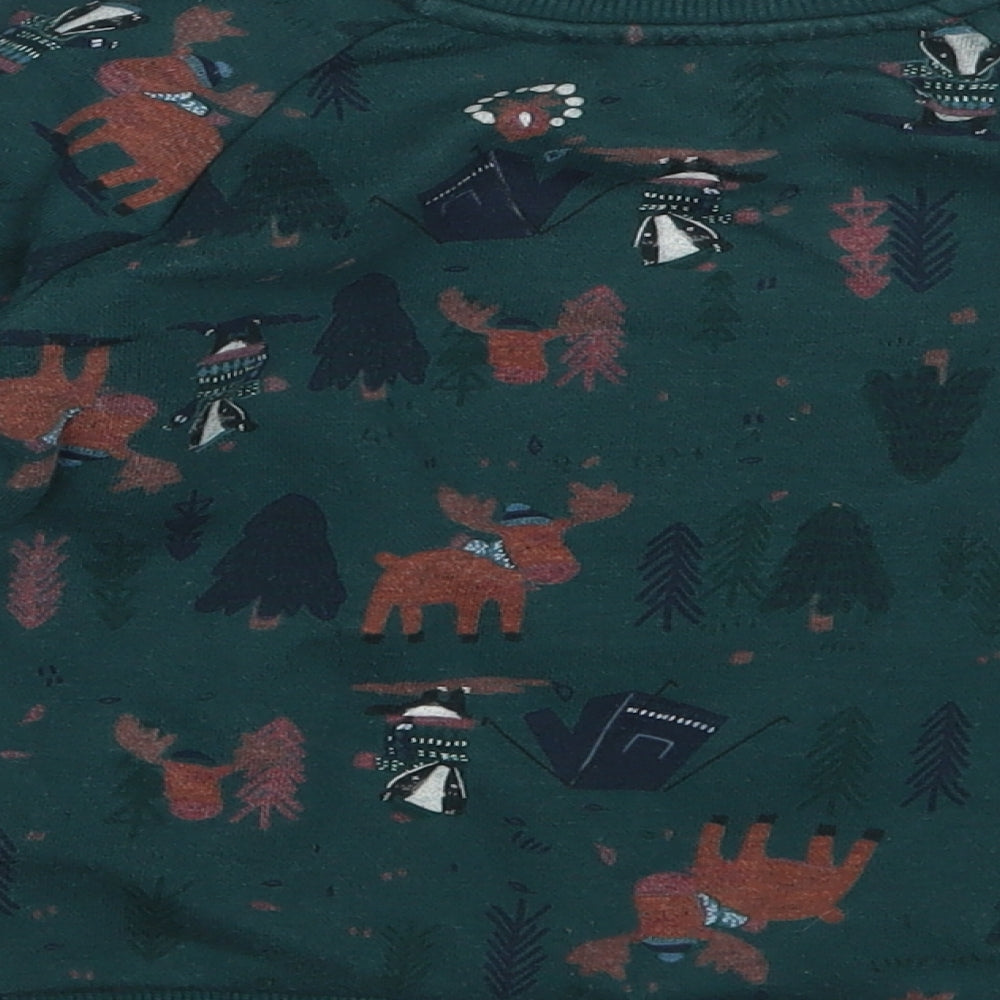 Primark Boys Green Geometric  Pullover Jumper Size 12-18 Months