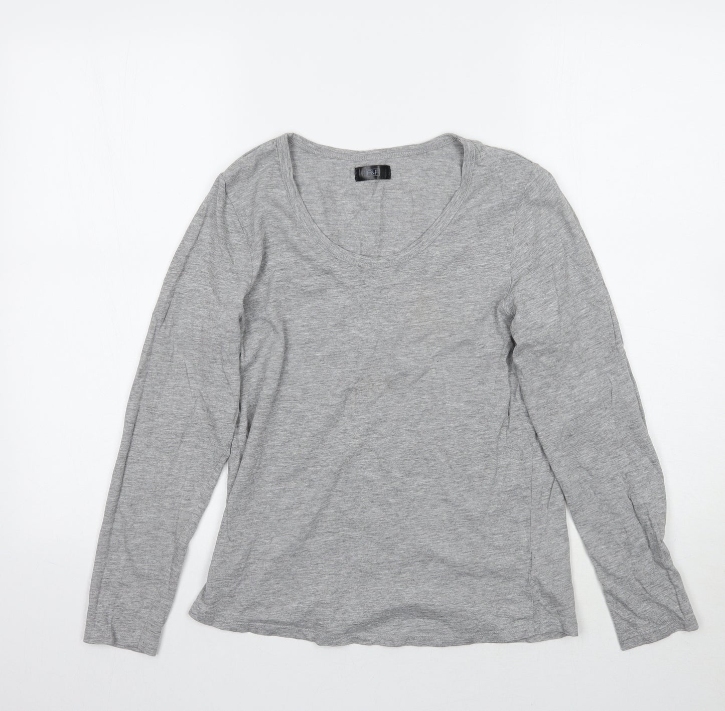 F&F Womens Grey  Rayon Basic T-Shirt Size 8