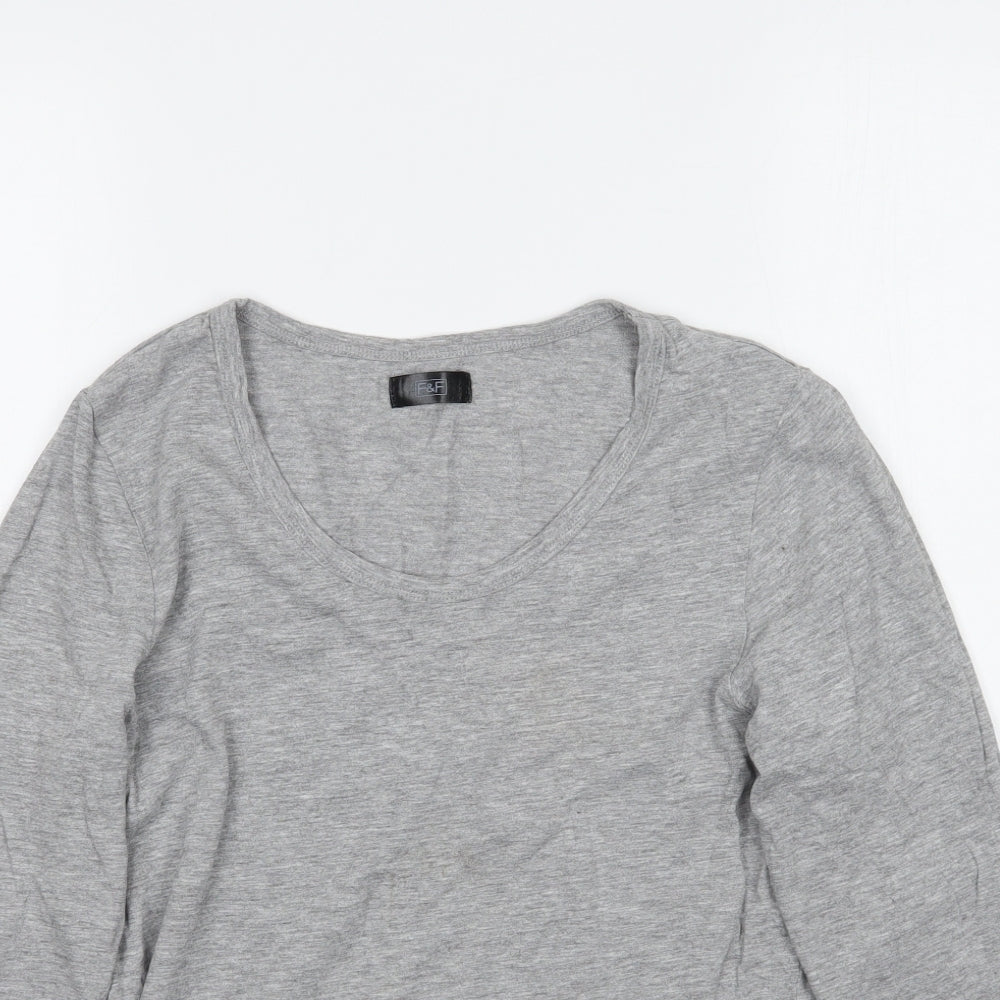 F&F Womens Grey  Rayon Basic T-Shirt Size 8