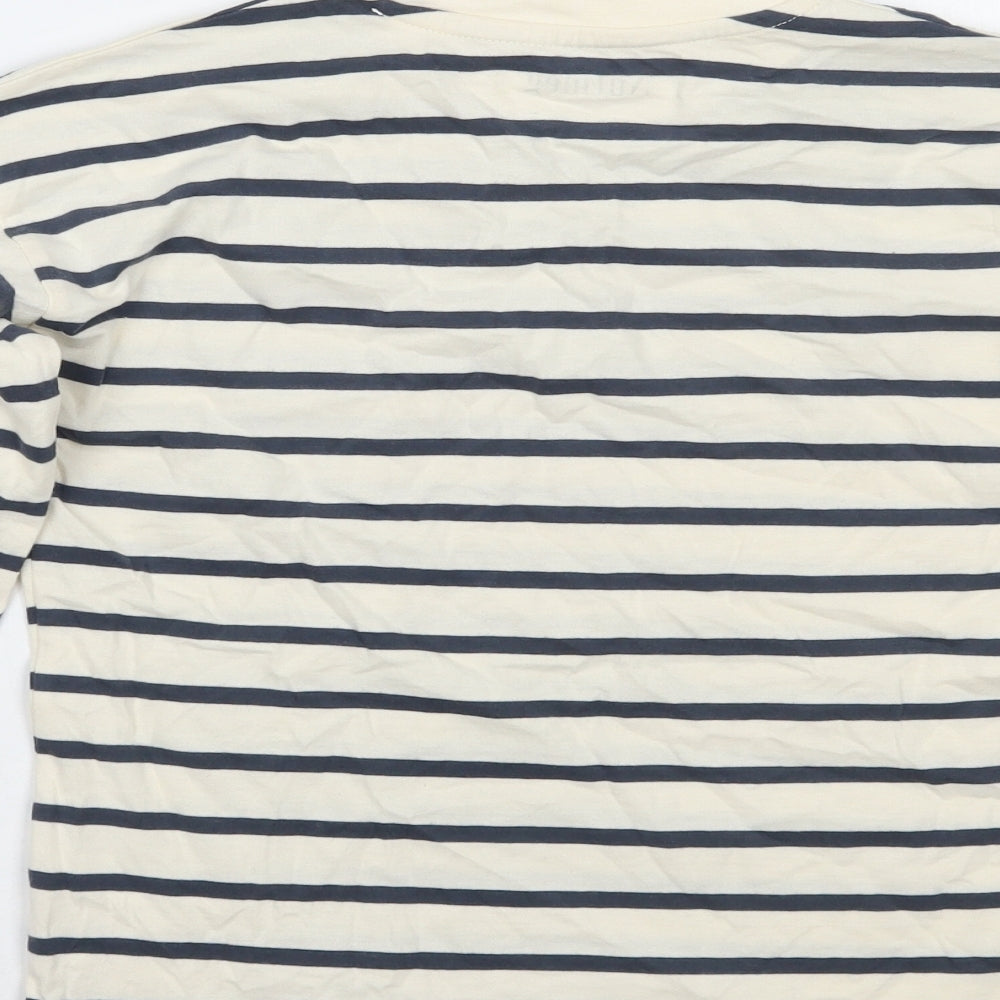 Nutmeg Girls Ivory Striped  Basic T-Shirt Size 10-11 Years