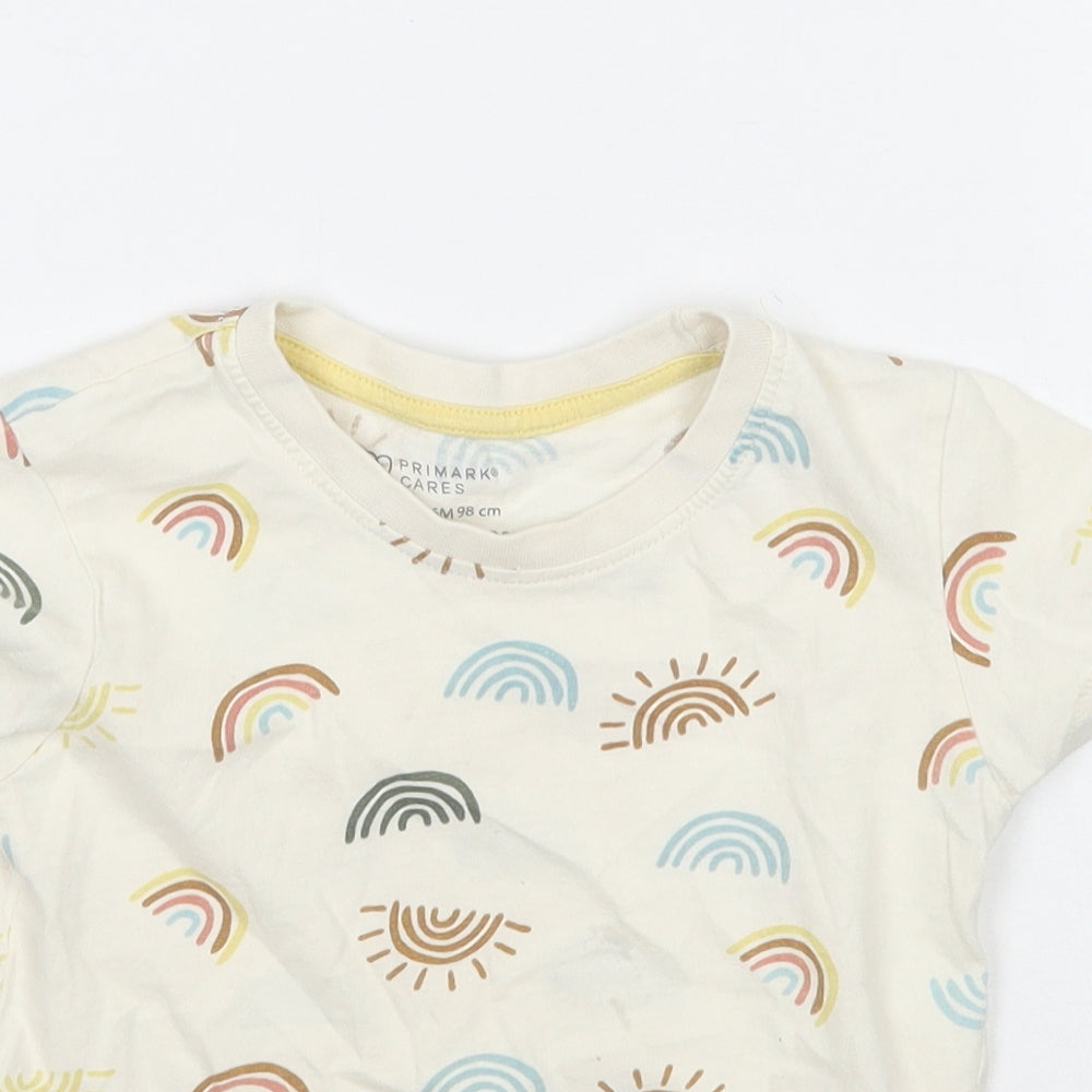 Primark Baby Ivory Geometric  Basic T-Shirt Size 24 Months