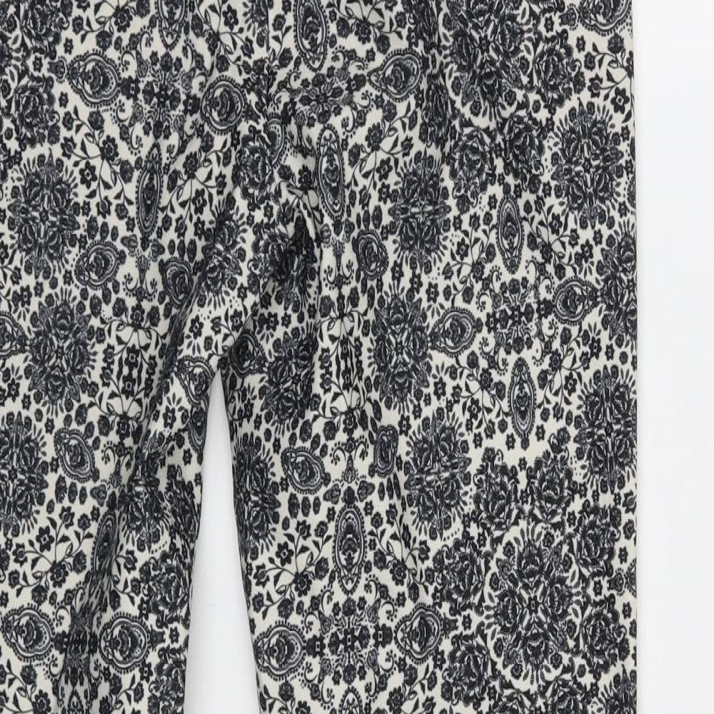 Newlook Womens White Paisley  Trousers  Size 10 L26 in