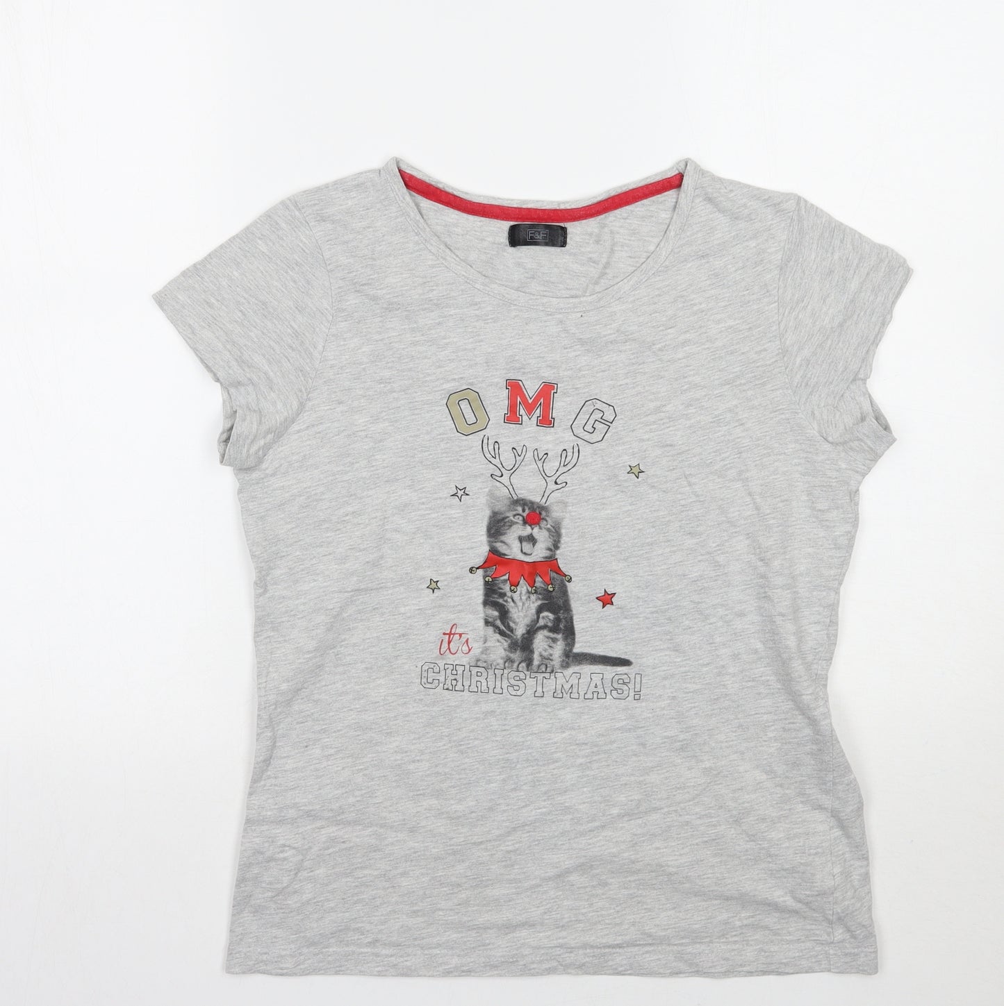 F&F Womens Grey   Basic T-Shirt Size 8