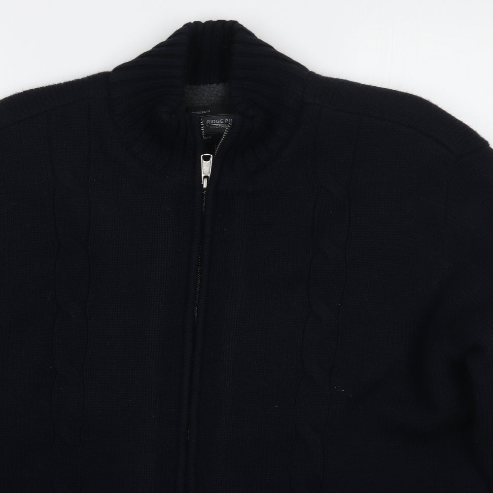 Ridge point Mens Black  Rayon Jacket Coatigan Size L