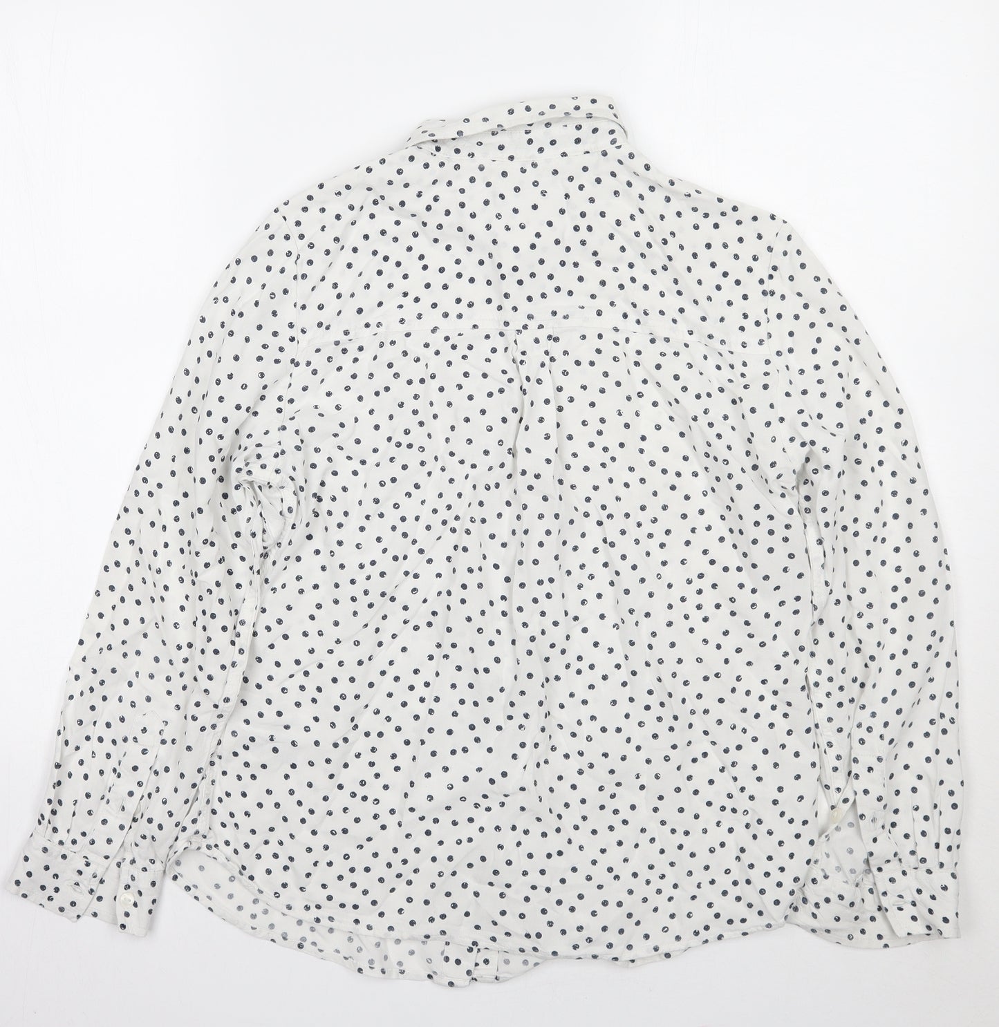 Marks and Spencer Womens White Polka Dot  Basic Button-Up Size 12
