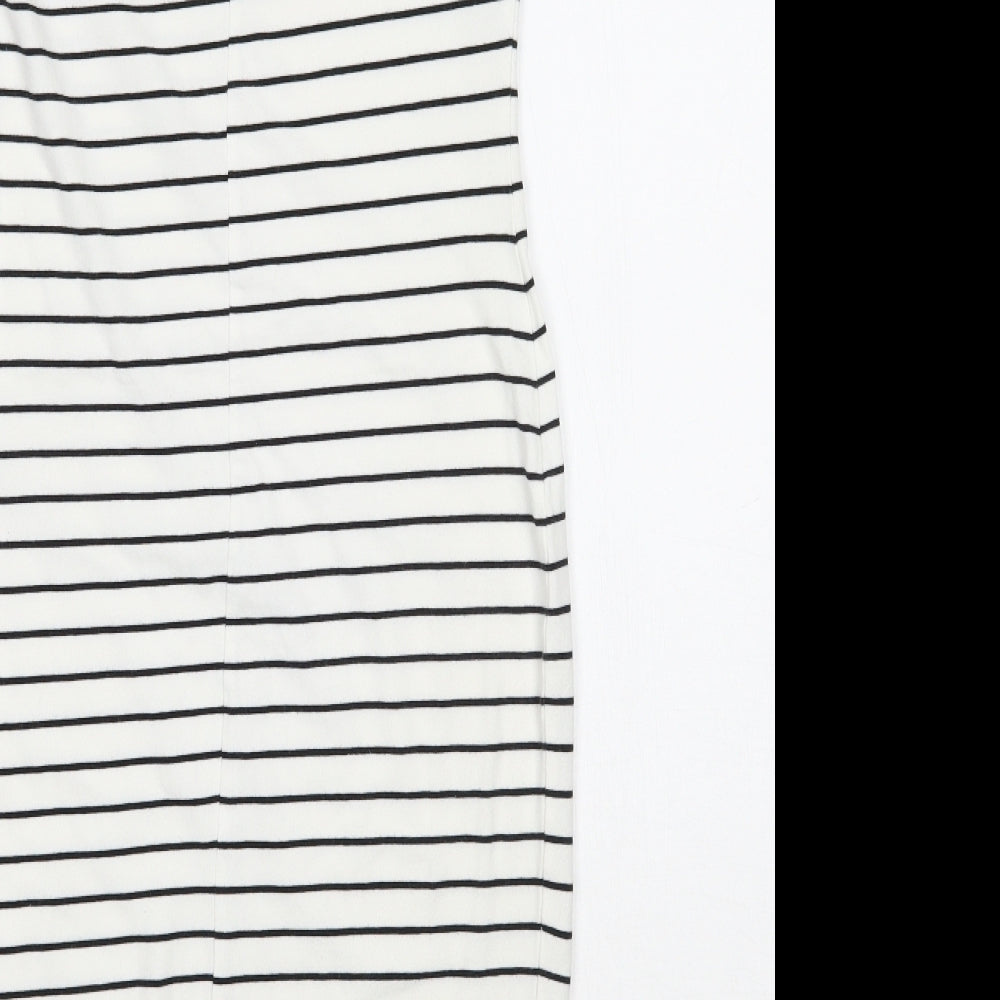 Primark Womens White Striped  A-Line  Size 10