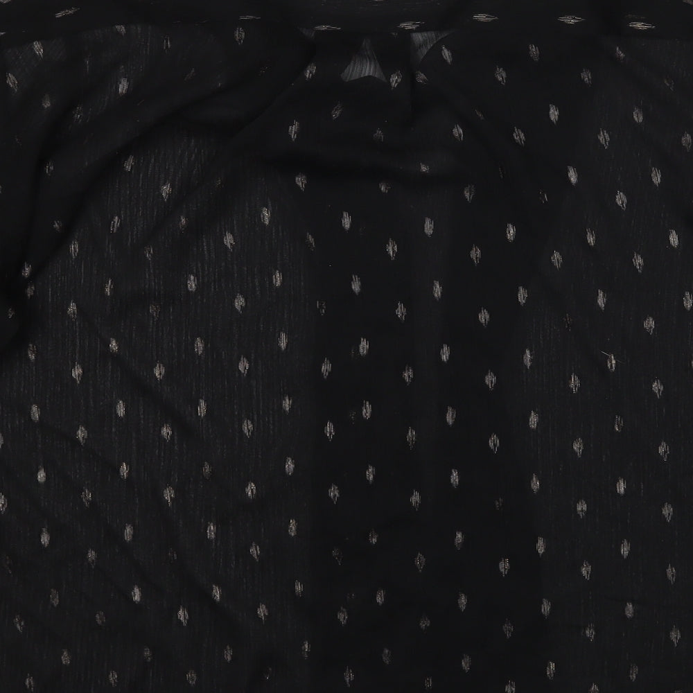 Marks and Spencer Womens Black Geometric  Basic Button-Up Size 18