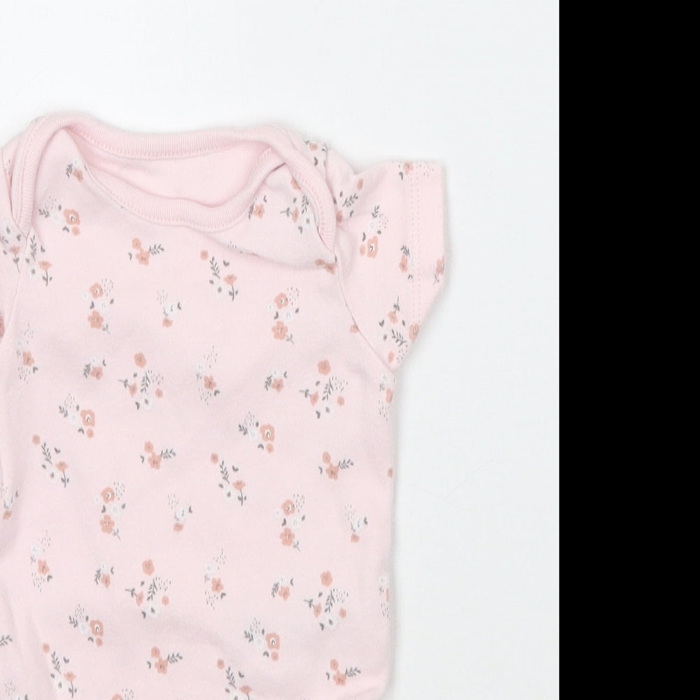 F&F Girls Pink Floral  Babygrow One-Piece Size Newborn