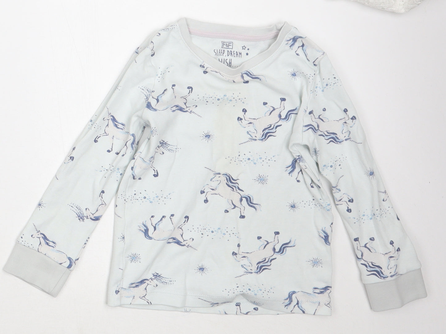 F&F Girls White   Pullover Jumper Size 3-4 Years