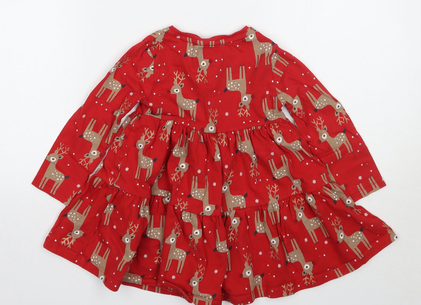 F&F Girls Red Animal Print  Basic T-Shirt Size 3-4 Years