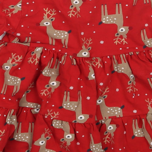 F&F Girls Red Animal Print  Basic T-Shirt Size 3-4 Years