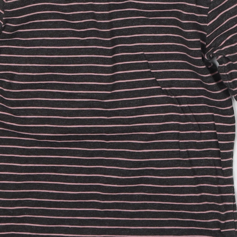 Matalan Girls Grey Striped  Basic T-Shirt Size 3-4 Years