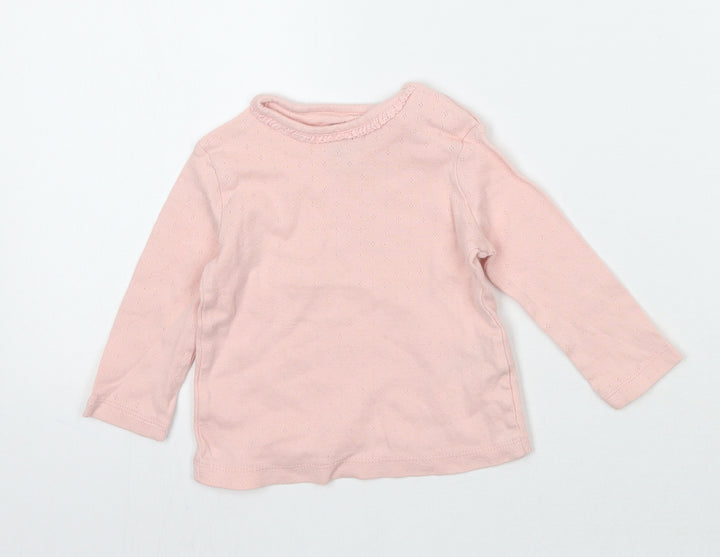 Fred&flo Girls Pink Basic T-Shirt Size 3-6 Months