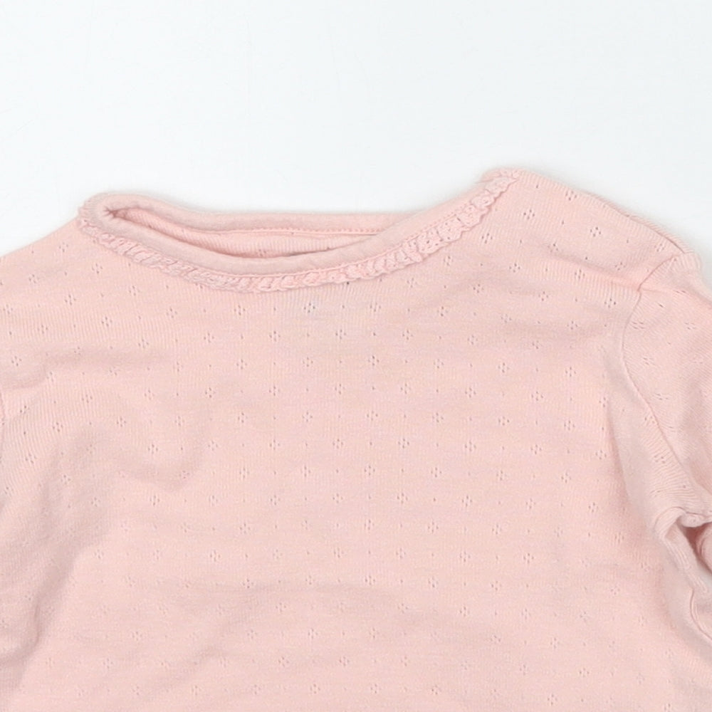 Fred&flo Girls Pink   Basic T-Shirt Size 3-6 Months