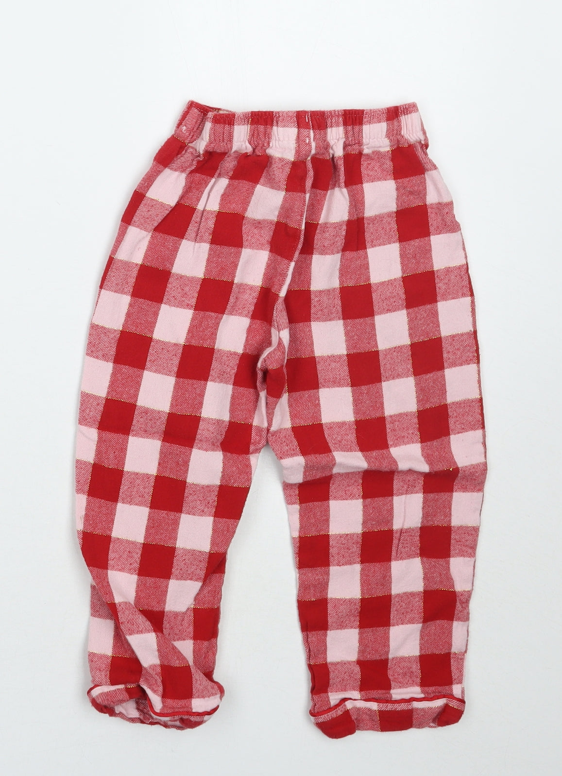 TU Girls Red Check   Pyjama Pants Size 3-4 Years
