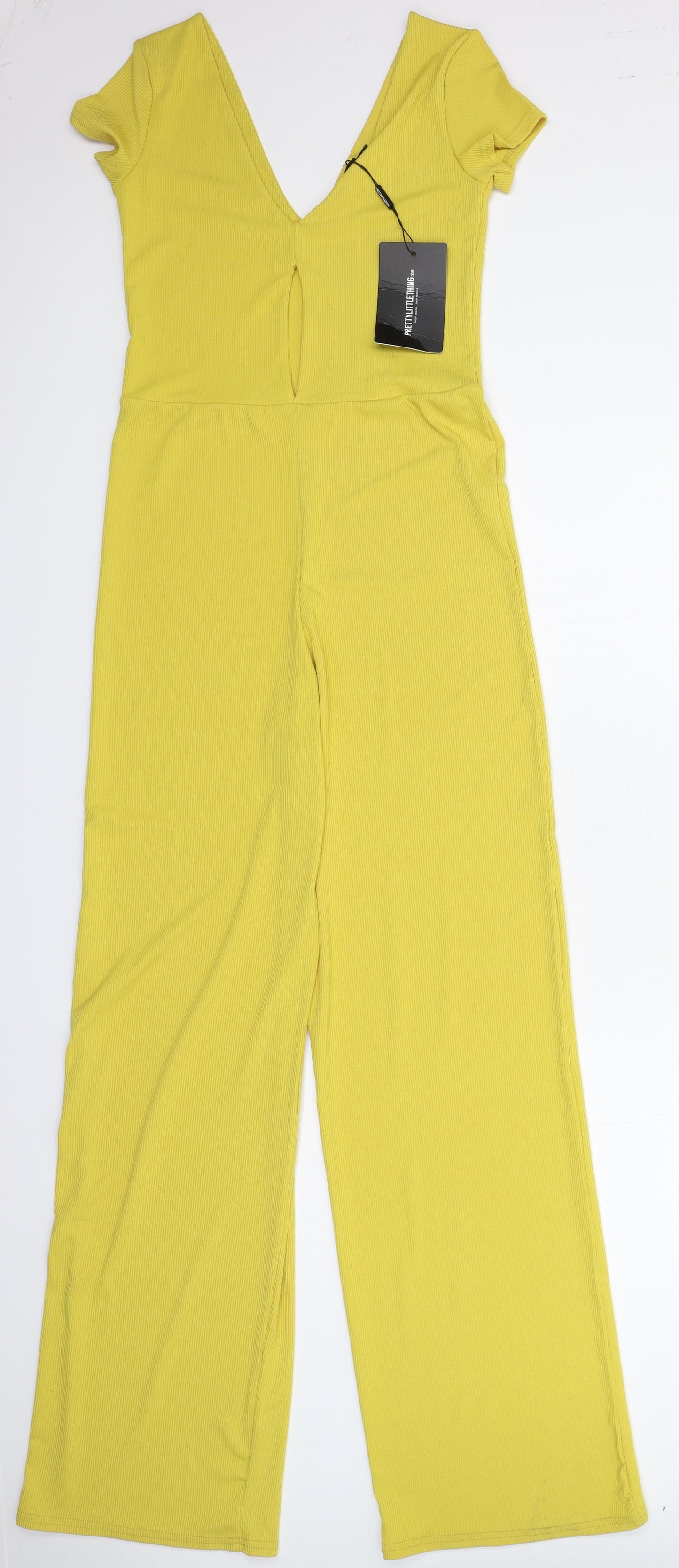 PRETTYLITTLETHING Womens Yellow   Jumpsuit One-Piece Size 6 L33 in