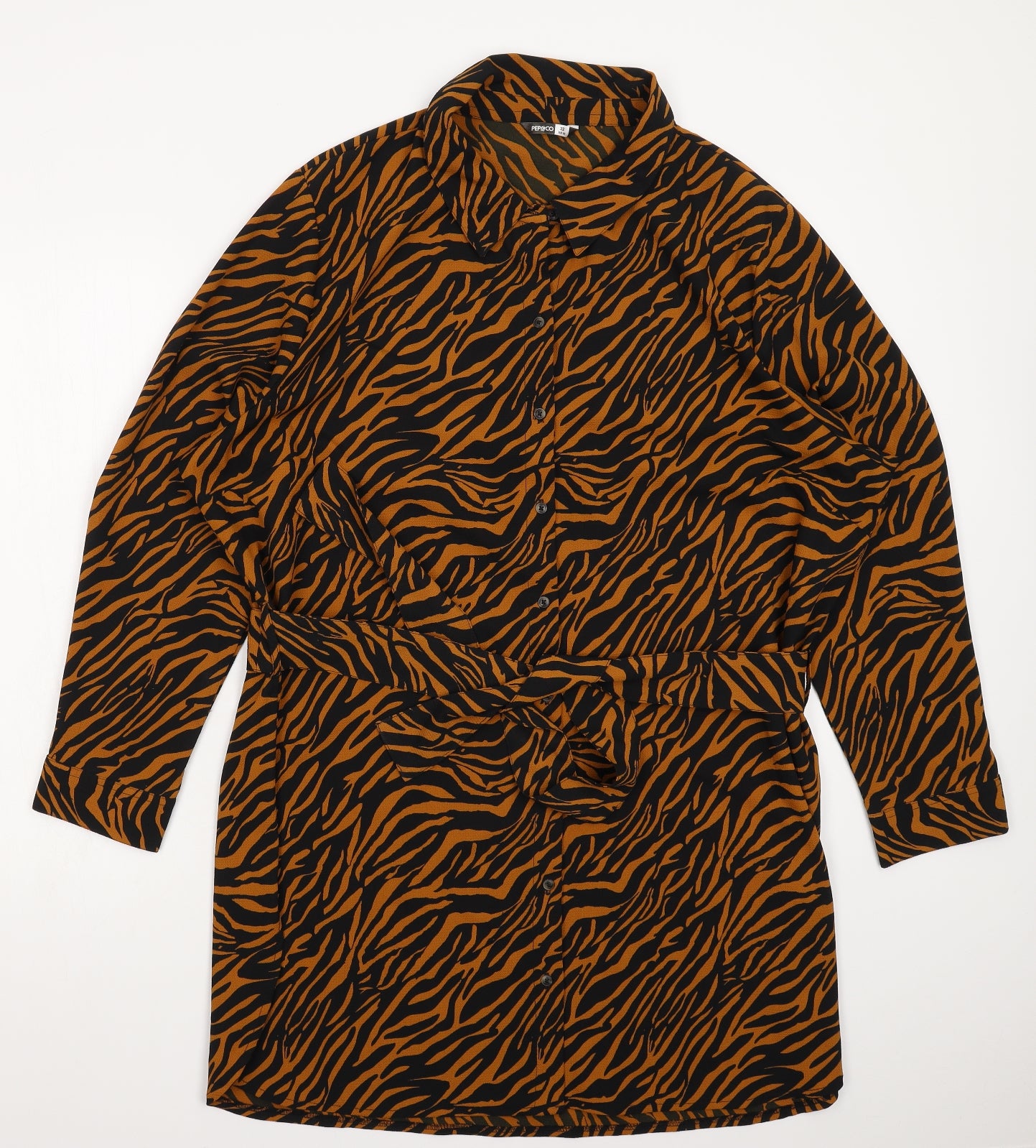 Pep&Co Womens Multicoloured Animal Print  Shirt Dress  Size 22