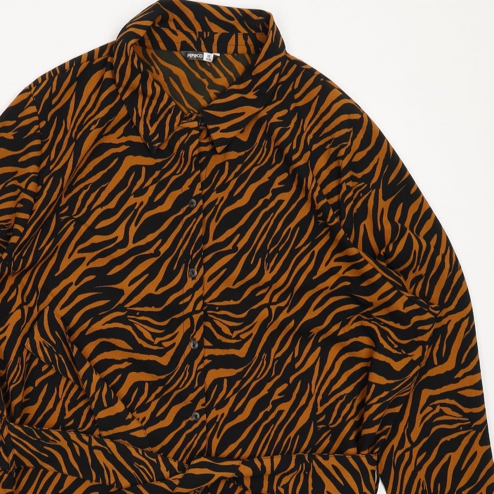 Pep&Co Womens Multicoloured Animal Print  Shirt Dress  Size 22