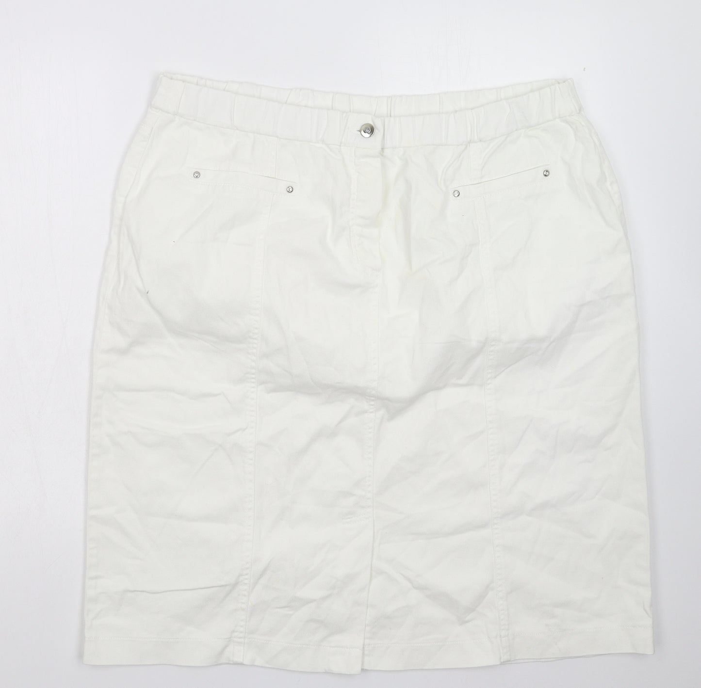 Magi Fit Womens White  Denim Straight & Pencil Skirt Size 24