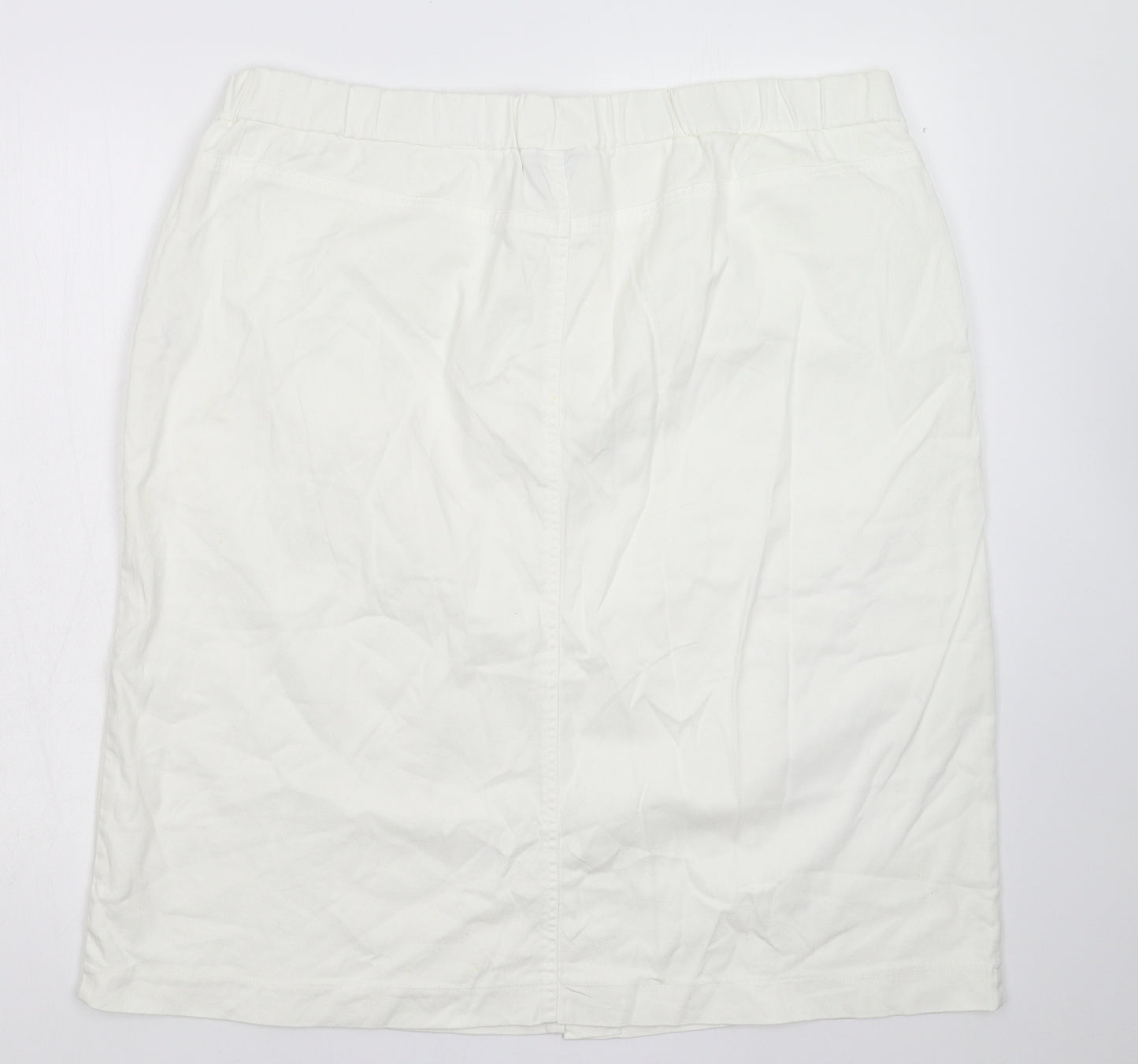 Magi Fit Womens White  Denim Straight & Pencil Skirt Size 24