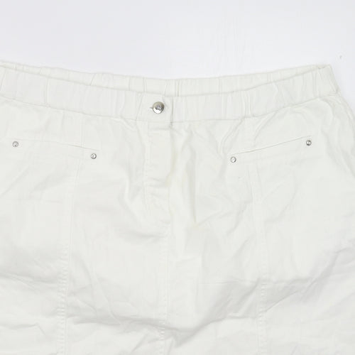 Magi Fit Womens White  Denim Straight & Pencil Skirt Size 24