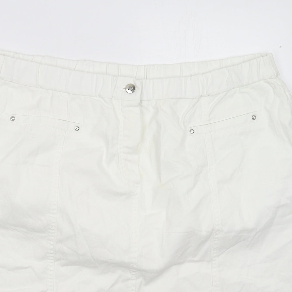 Magi Fit Womens White  Denim Straight & Pencil Skirt Size 24