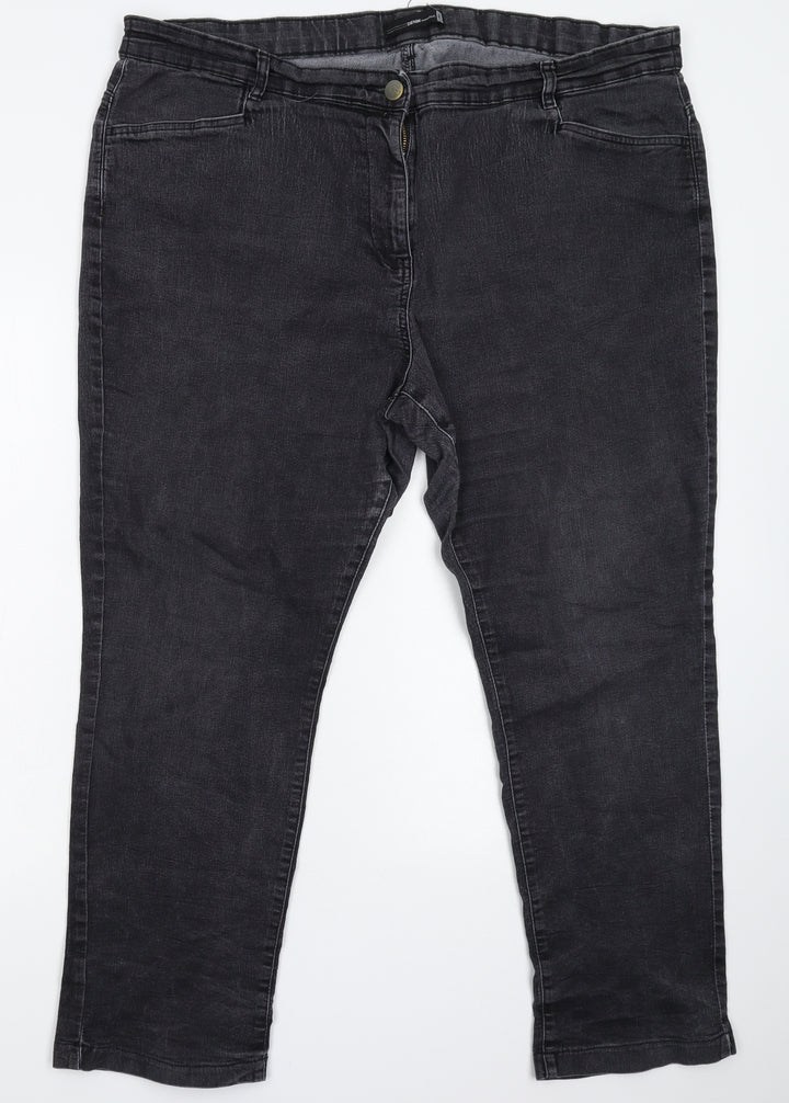 Preworn Womens Black  Denim Skinny Jeans Size 42 in L27 in