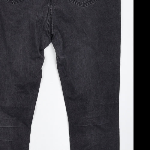 Preworn Womens Black  Denim Skinny Jeans Size 42 in L27 in