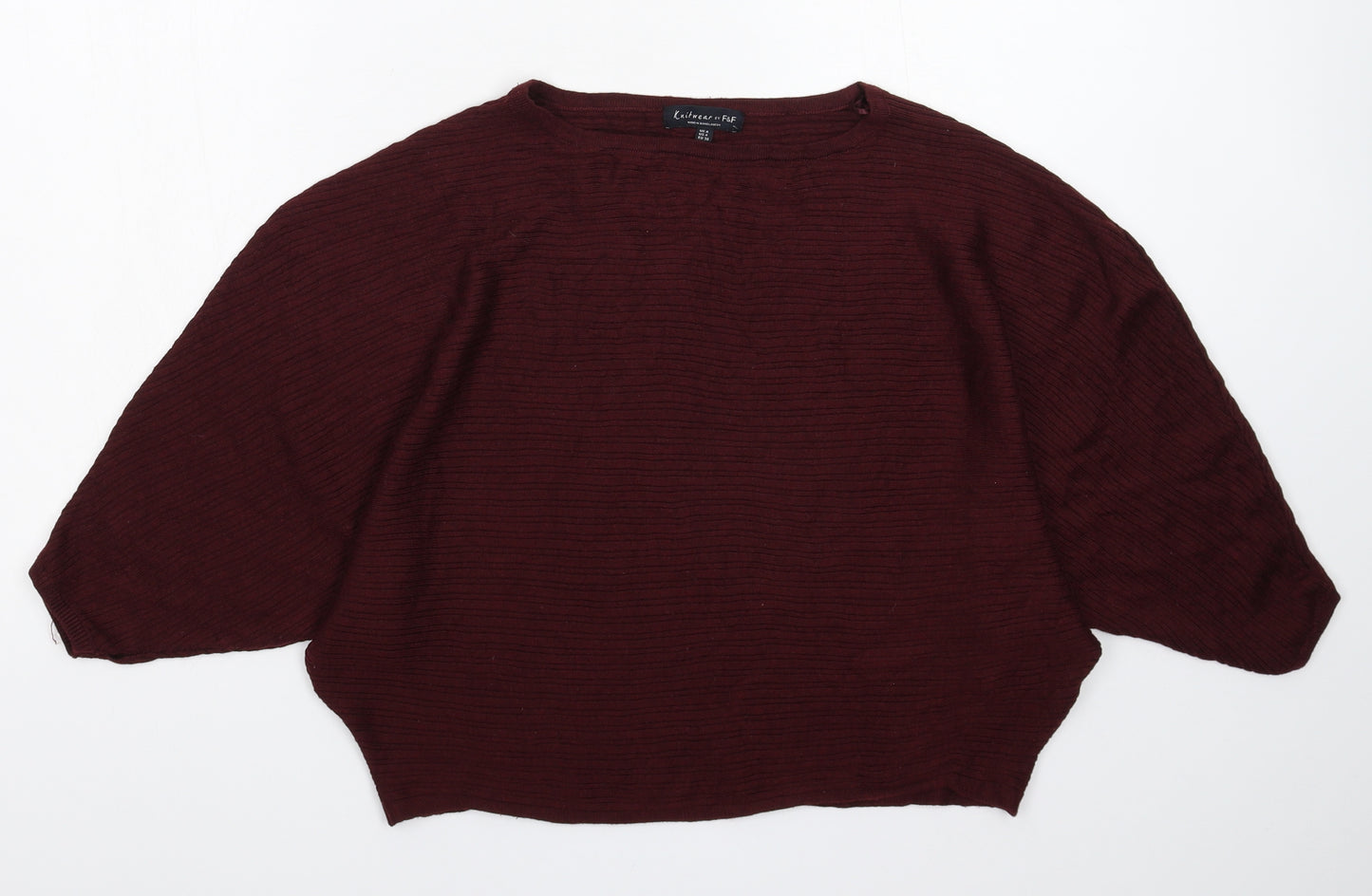 F&F Womens Brown  Knit Pullover Jumper Size 8