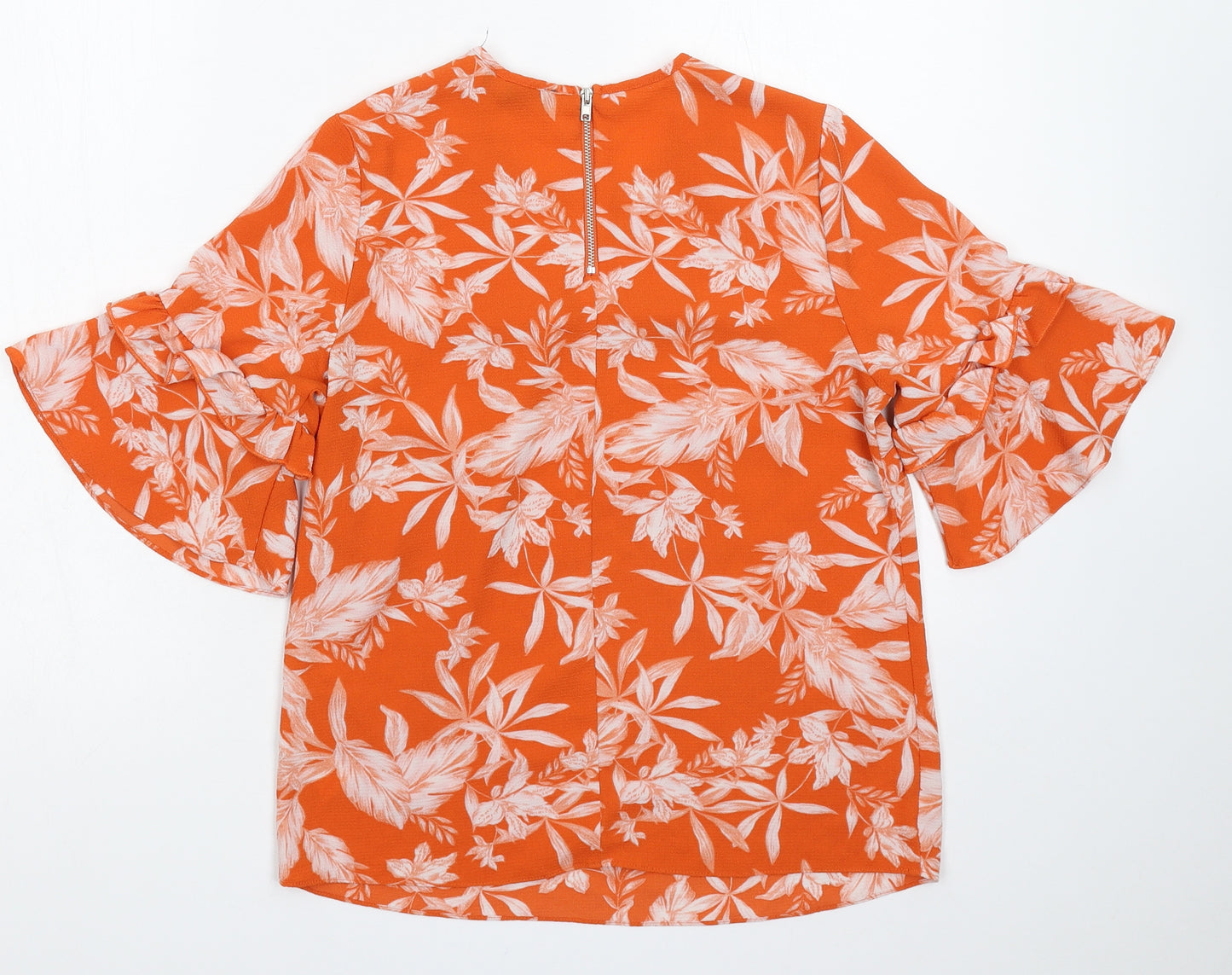 Primark Womens Orange Floral  Basic Blouse Size 8
