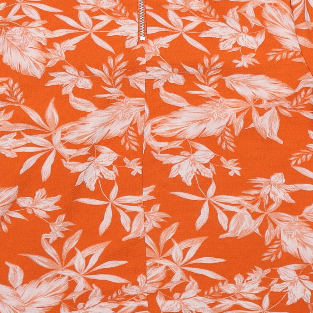 Primark Womens Orange Floral  Basic Blouse Size 8