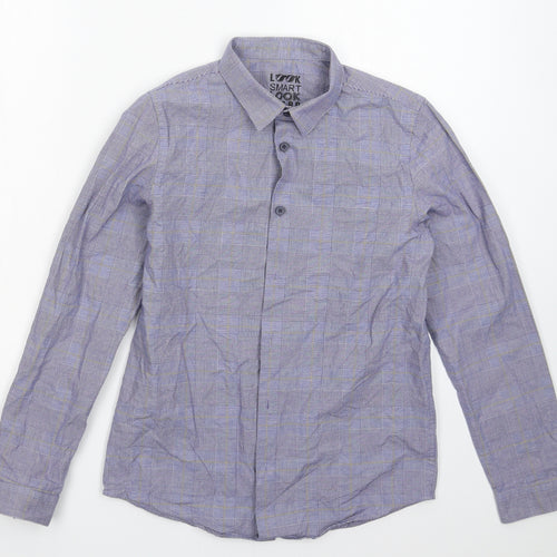 F&F Boys Blue Check  Basic Button-Up Size 12-13 Years