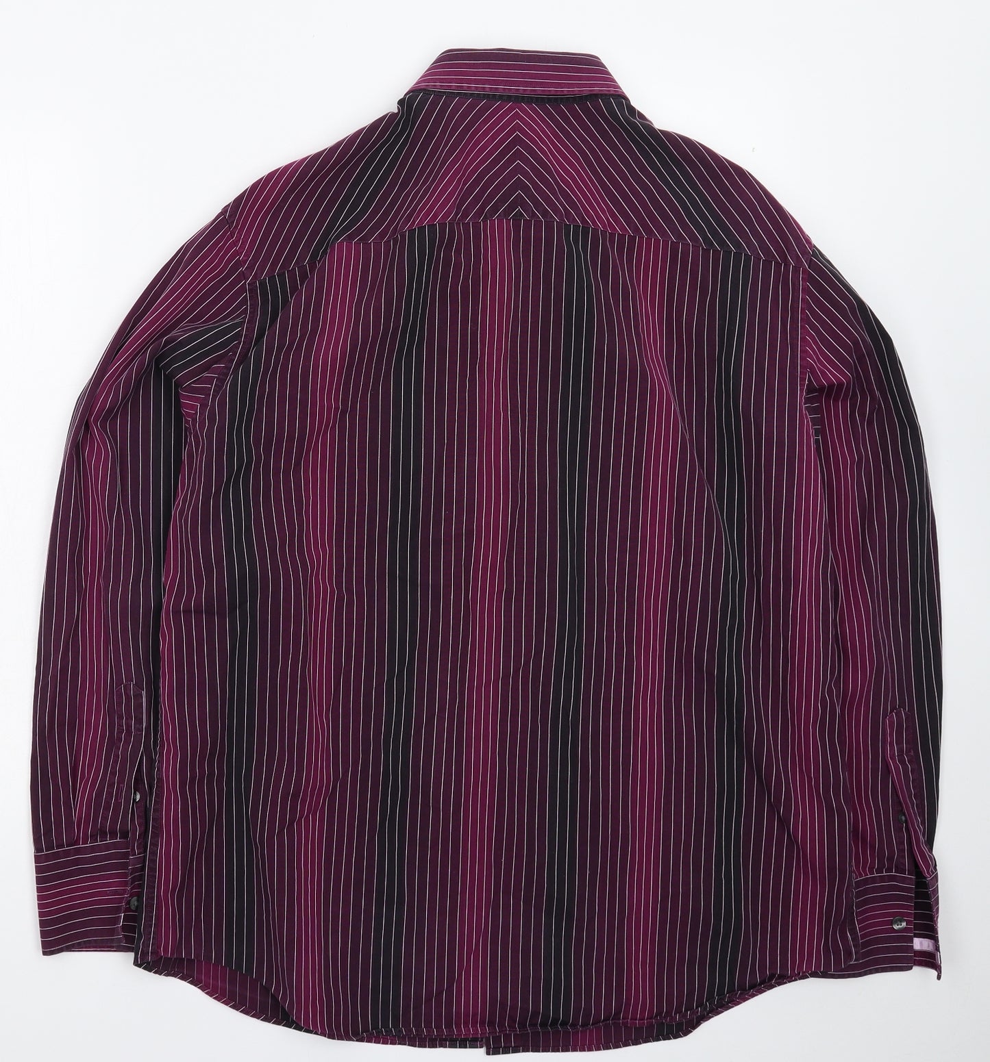 Marks and Spencer Mens Multicoloured Striped   Dress Shirt Size L
