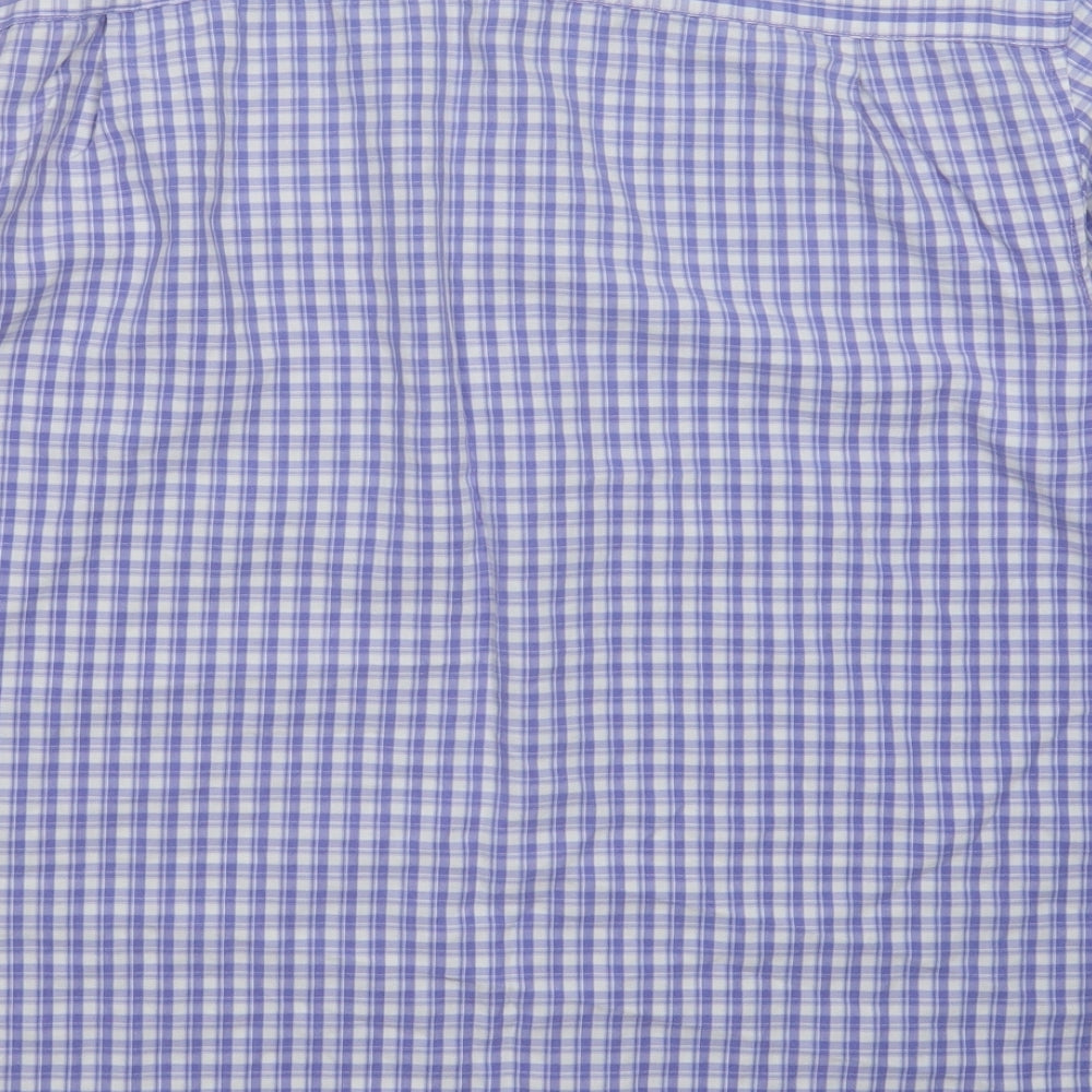 Marks and Spencer Mens Blue Check   Button-Up Size L