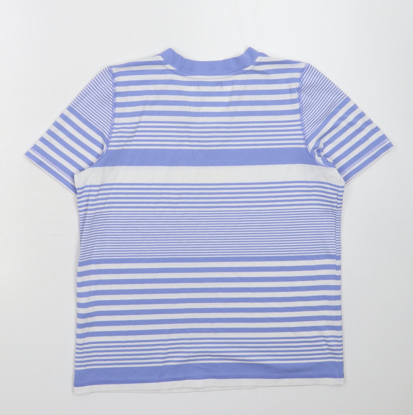 BM Womens Blue Striped  Basic T-Shirt Size S