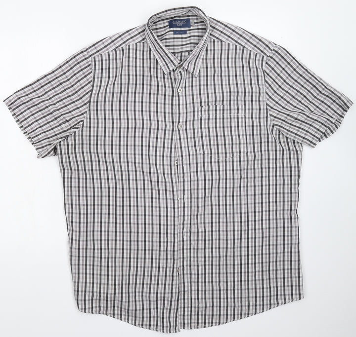Atlantic Bay Mens Multicoloured Check Button-Up Size XL