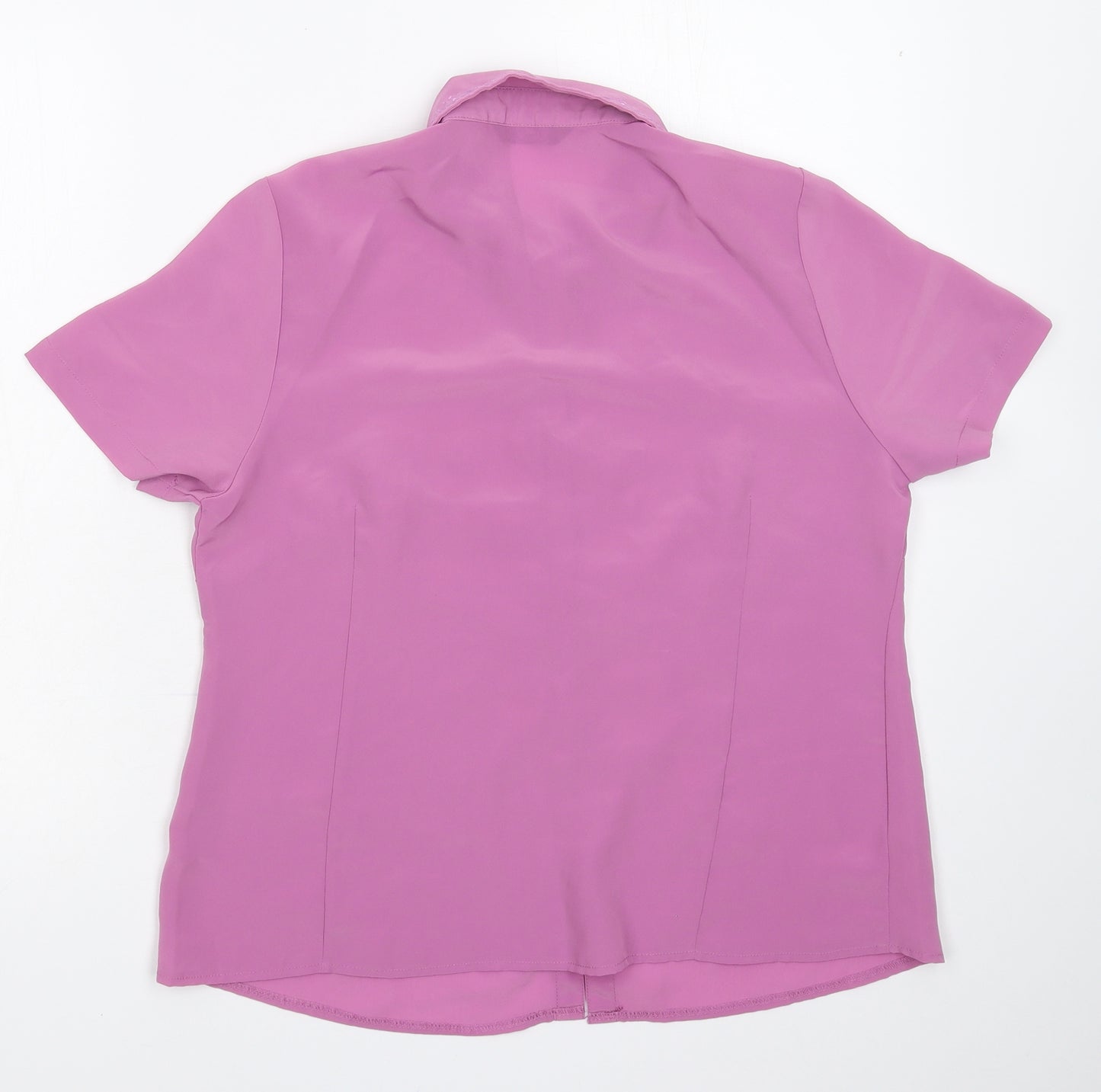 BM Womens Purple  Satin Basic Button-Up Size 14