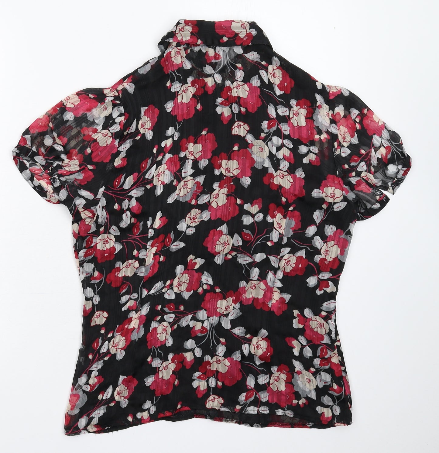 Debenhams Womens Black Floral  Basic Button-Up Size 14
