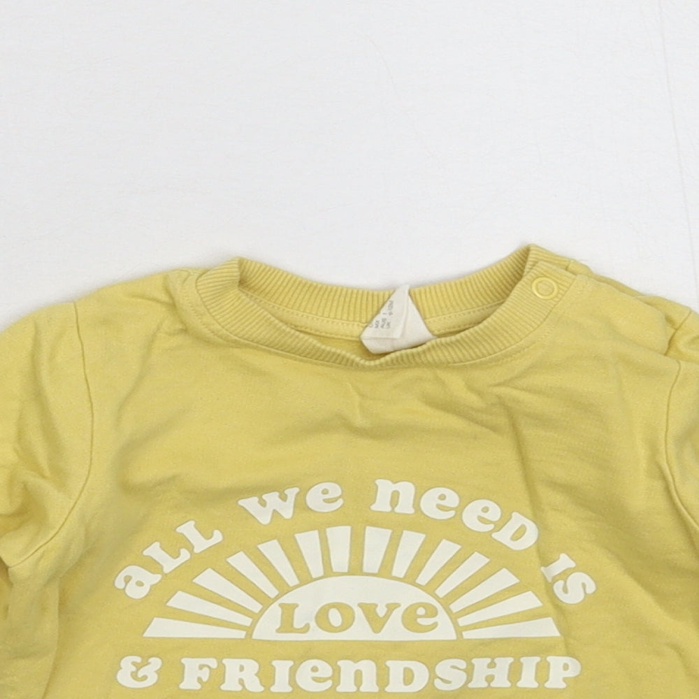 H&M Baby Yellow   Pullover Jumper Size 9-12 Months