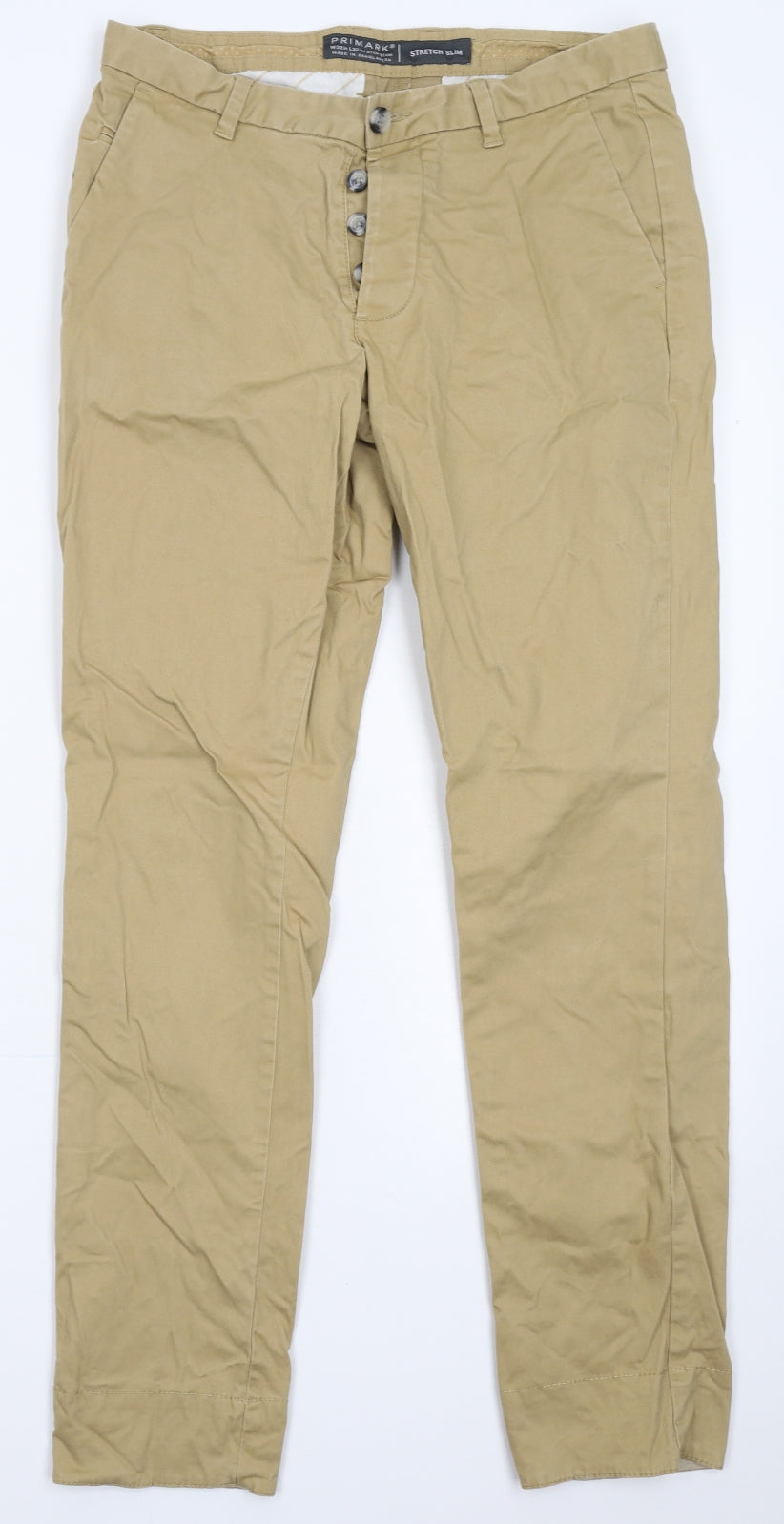 Primark Mens Beige   Chino Trousers Size 32 L30 in