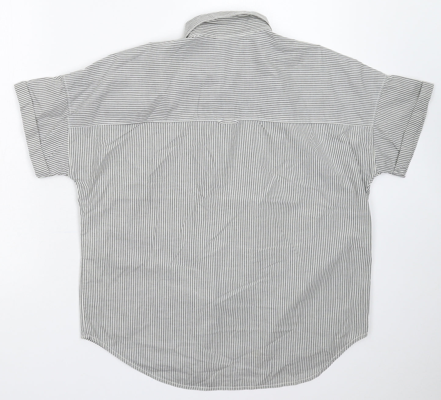 Levi's Womens Grey Striped  Basic Button-Up Size M