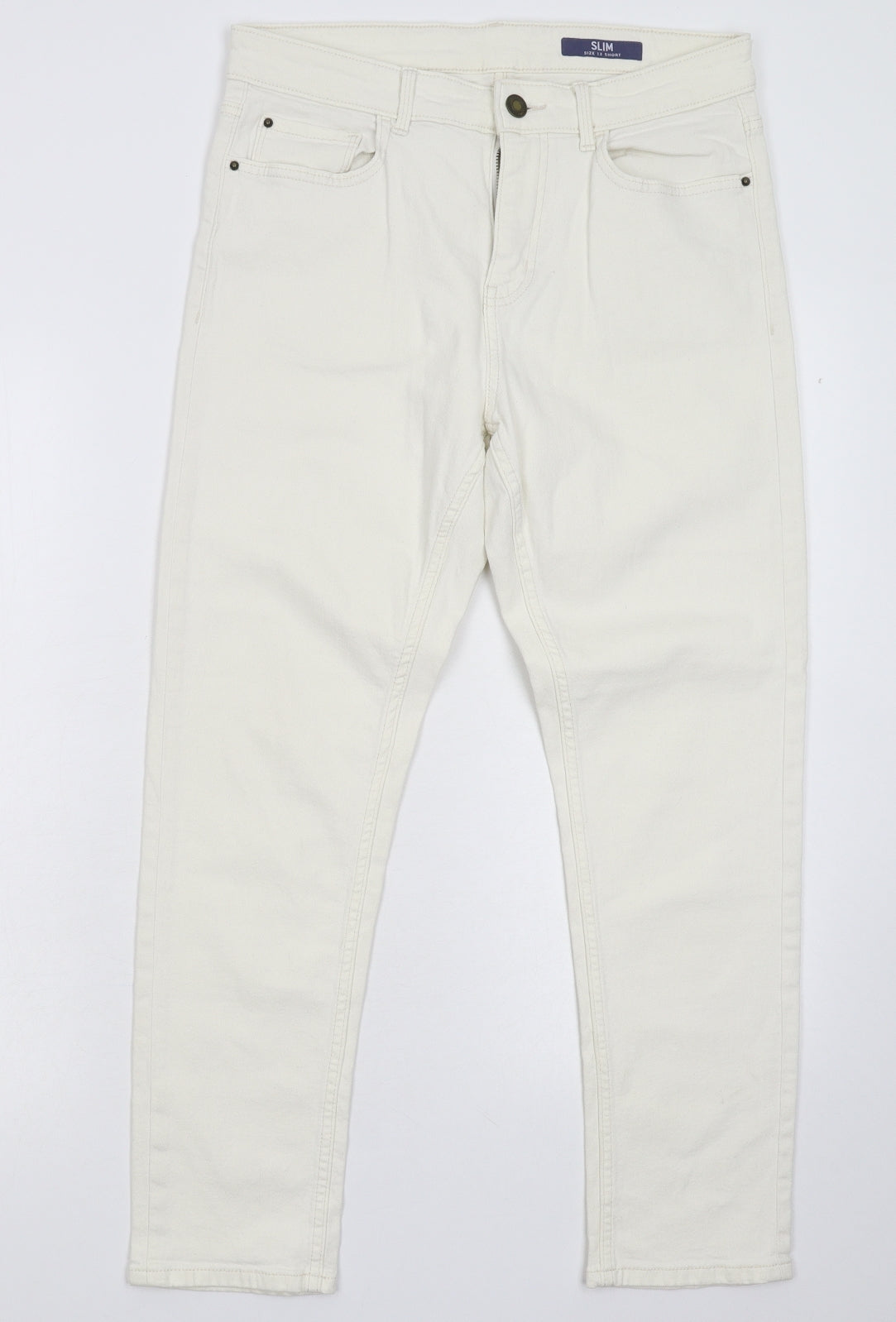 Marks and Spencer Womens White  Denim Cropped Jeans Size 12 L25 in