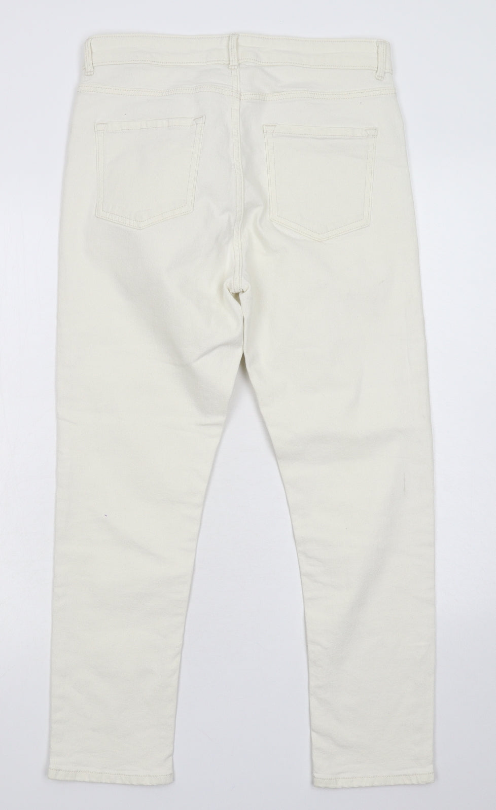 Marks and Spencer Womens White  Denim Cropped Jeans Size 12 L25 in