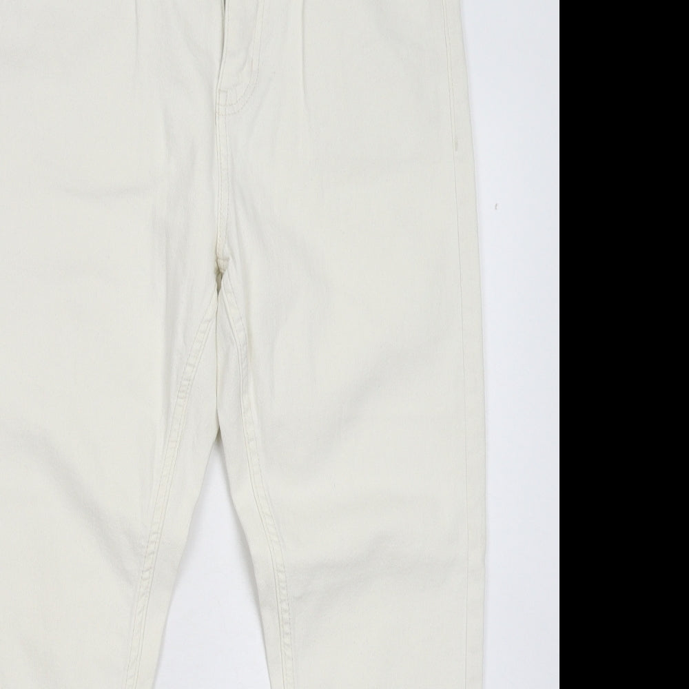 Marks and Spencer Womens White  Denim Cropped Jeans Size 12 L25 in