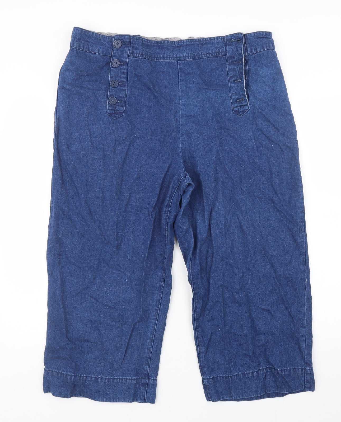 Seasalt Womens Blue  Denim Cropped Trousers Size 18 L20.5 in