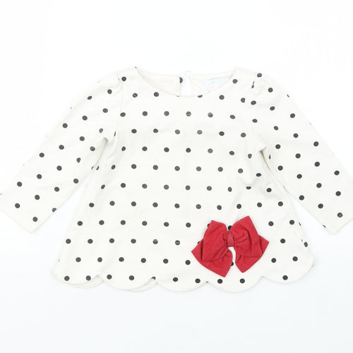 Maggie & Zoe Girls Black Polka Dot  Pullover T-Shirt Size 9-12 Months