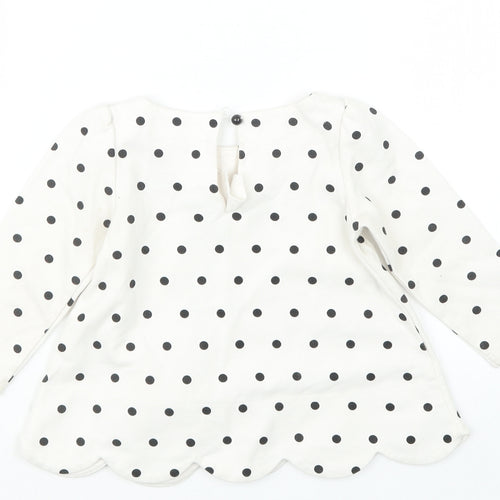 Maggie & Zoe Girls Black Polka Dot  Pullover T-Shirt Size 9-12 Months